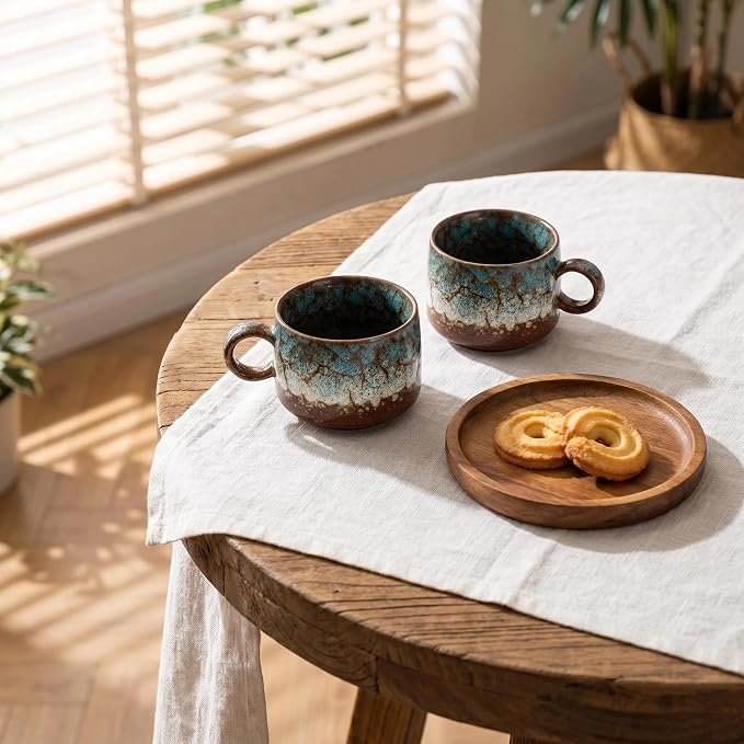 Japanese Tea Cups Set of 4pcs, 7oz Elegant Ceramic Matcha Cups - Image 2