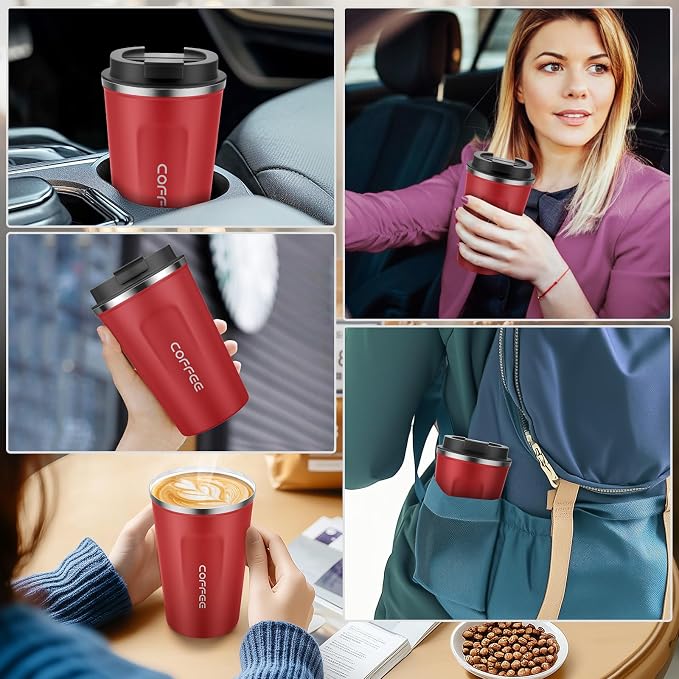 MOMSIV 12oz Travel Coffee Mug, Insulated Coffee Cup - Image 7