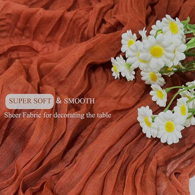 12Pack Terracotta Cheesecloth Table Runner 20x120inch Gauze Table Runners | - Image 7