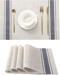 Leetaltree Khaki-Blue Placemats, Heat Resistant Non-Slip Place mats by Leetaltree-ArtatEveryTable