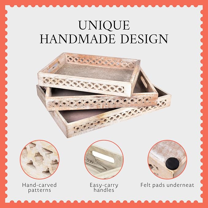 Trellis Mango Wood Serving Tray - Image 7