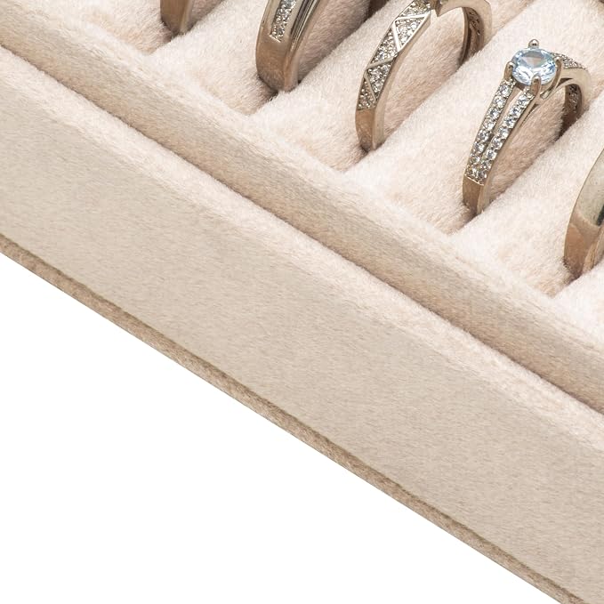 Velvet Small Multiple Ring Box Portable Organizer Display Storage | Travel Case - Image 3