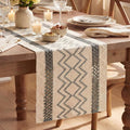 Artoid Mode Dark Grey Stripe Diamond Woven Table Runner 12x48 Inch | Holiday by ArtoidMode