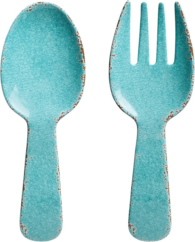 UPware Crackle Melamine Salad Servers, Serving Utensil Set, Includes Serving by UPware