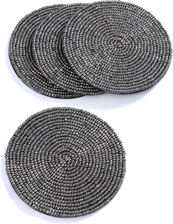 Handmade Beaded Bar Drink Tabletop Protection Coasters by byHomeDecorativeProduct