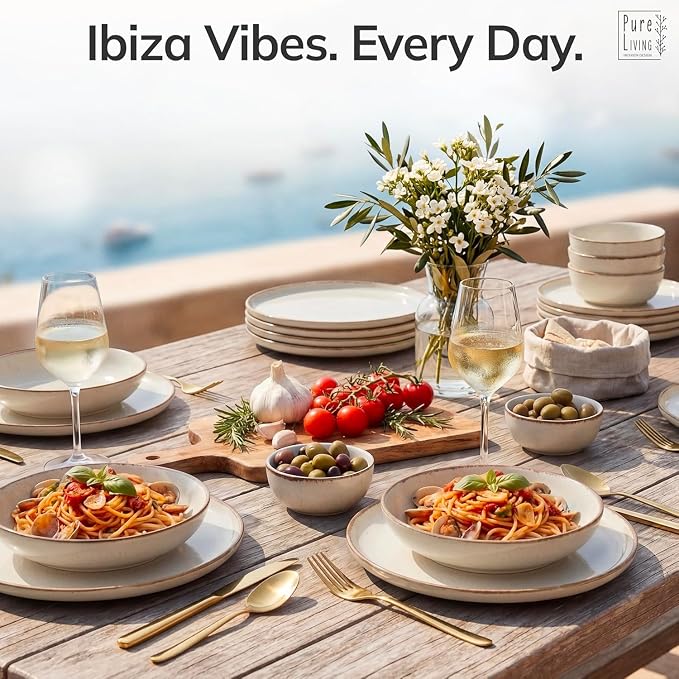 12 Piece Stoneware Dinnerware Set - Image 2