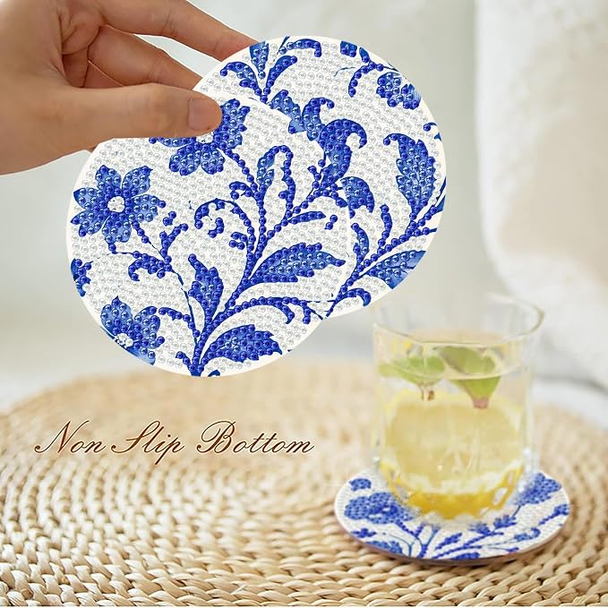Mrnsiet 8PCS Flowers Diamond Art Coasters Kits - Image 2