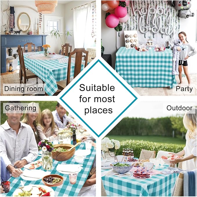 Checkered Tablecloth Rectangle, 30 x 60 Inch - Image 4
