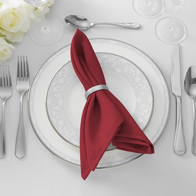 Lann's Linens Set of 12 Cloth Dinner Napkins, 20-inch Polyester Napkins - Image 5