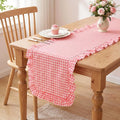 Eternal Beauty 14x120 Gingham Ruffle Table Runner by EternalBeauty