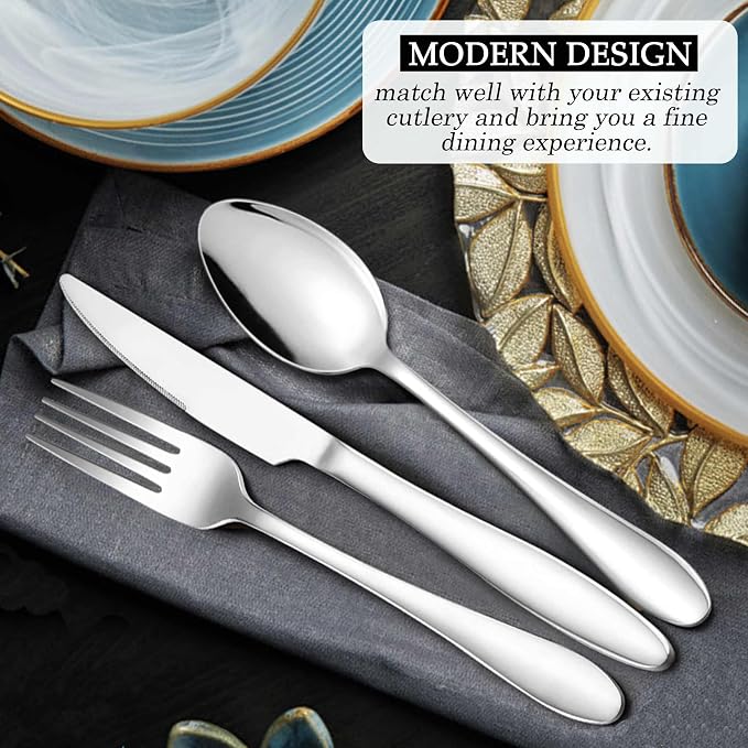 LIANYU 60 Piece Silverware Flatware Set - Image 4