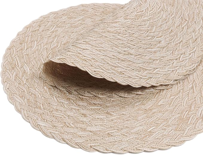 SHACOS Round Braided Placemats 15 inch Set of 6 Thick Boho Kitchen Table - Image 4