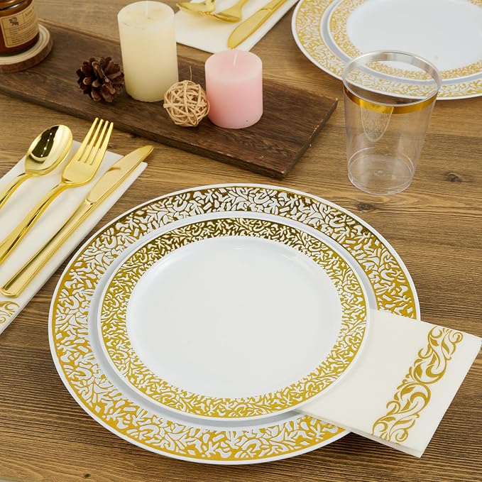 FOCUSLINE 175 Ct Gold Dinnerware Set - Image 3