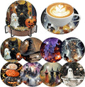 ijbnhd 8 Pcs Halloween Diamond Art Coasters Kits | Halloween Diamond Painting by ijbnhd
