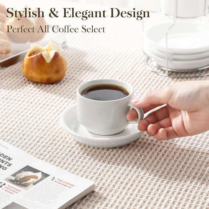 MALACASA 4 OZ Porcelain Espresso Cups - Image 5
