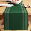 Encasa XO Table Runner, Yarn Dyed Ribbed Cotton 13"x59" | Ladder Dk Green by EncasaXO