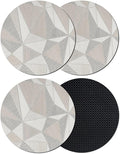 Coasters Set of 4, Geometric Minimalist Round Drink Coasters by Unknown