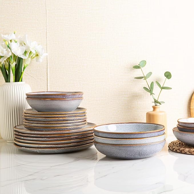 AmorArc Ceramic Dinner Plates Set of 6, 10.5 Inch Stoneware Plates Set | - Image 7