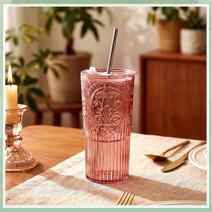 6 Set 20oz Vintage Plastic Tumbler - Image 5