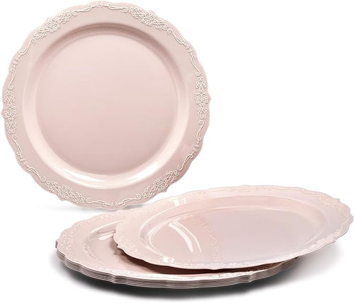 " OCCASIONS " 120 Plates Pack, Vintage Wedding Party Disposable Plastic Plates - Image 2