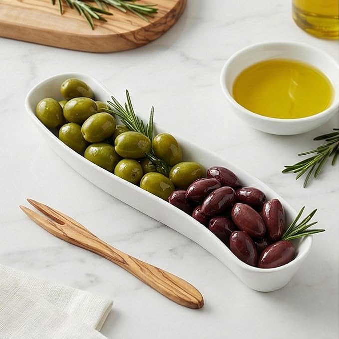 2 Pack Olive Trays, 12 inch Ceramic Olive Dish - Image 8