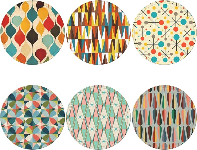 Middle Ages Coasters Leather Round Drink Coasters 6 Pcs Set - Image 2