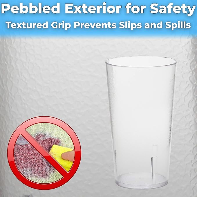 Restaurant Grade, BPA-Free 12oz Clear Plastic Cups 6pk. Super Durable, Break - Image 5