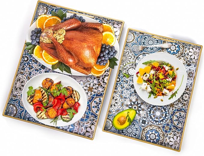 Hiceeden Set of 2 Decorative Serving Trays - Image 3