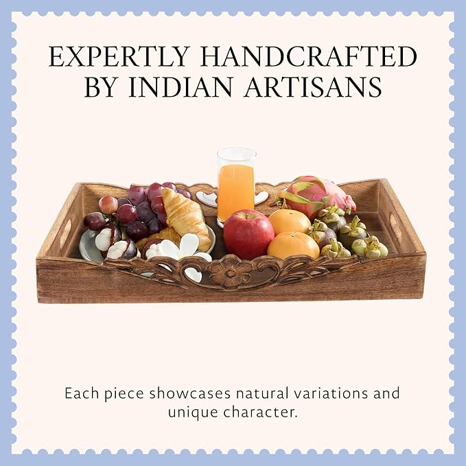 Orchid Mango Wood Serving Tray - Image 4