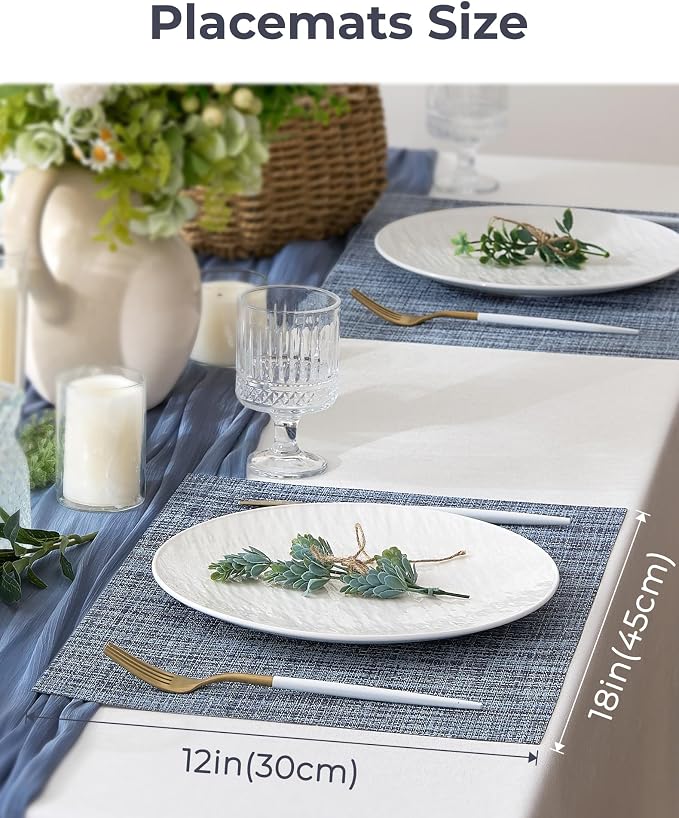 Leetaltree Deep Navy Woven Placemats Set of 24 - Image 4