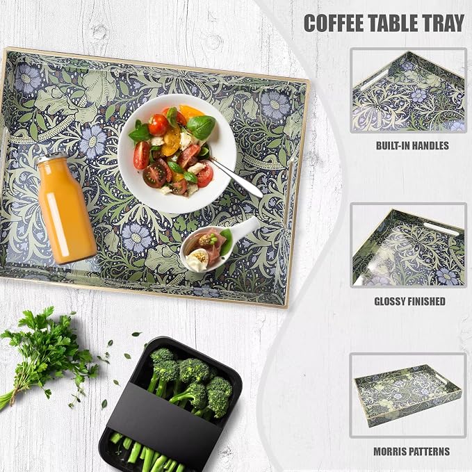 Spsyrine Serving Tray with Handles, Plastic Decorative Tray - Image 4