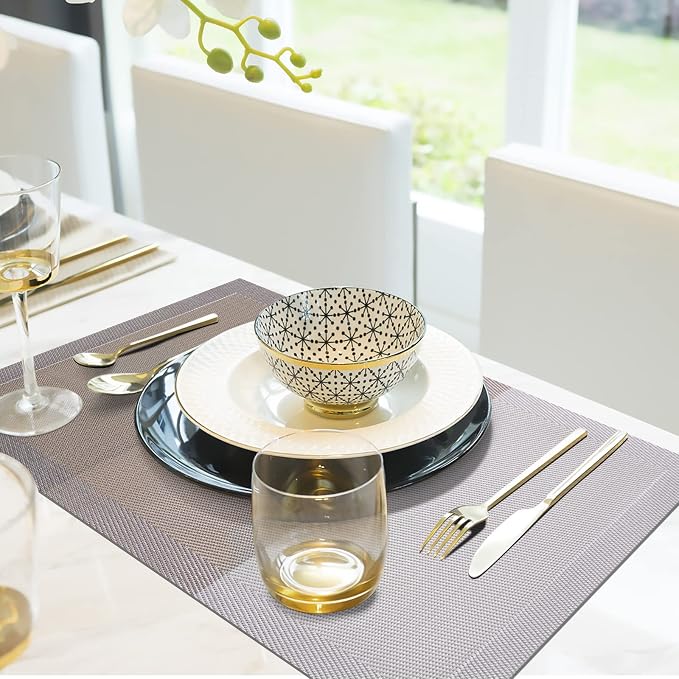 Aofmee Placemats Set of 6, Heat Resistant Place Mats, Washable Durable PVC - Image 7
