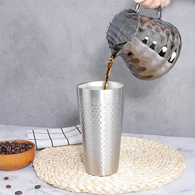 Beasea Stainless Steel Cups 19 oz, 4 Pack Large 18.6oz 550ml Stainless Steel - Image 6