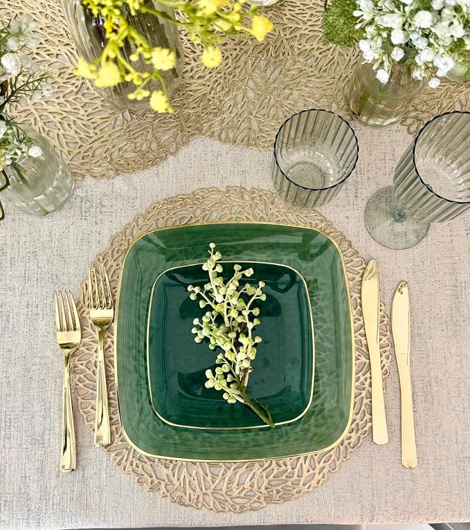 " OCCASIONS " 200pcs set-Wedding Party Disposable Plastic Plate Set -25 x 10'' - Image 9