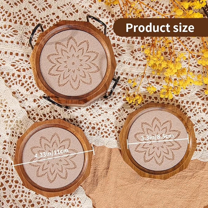 Wood Coasters for Drinks Absorbent - Image 6