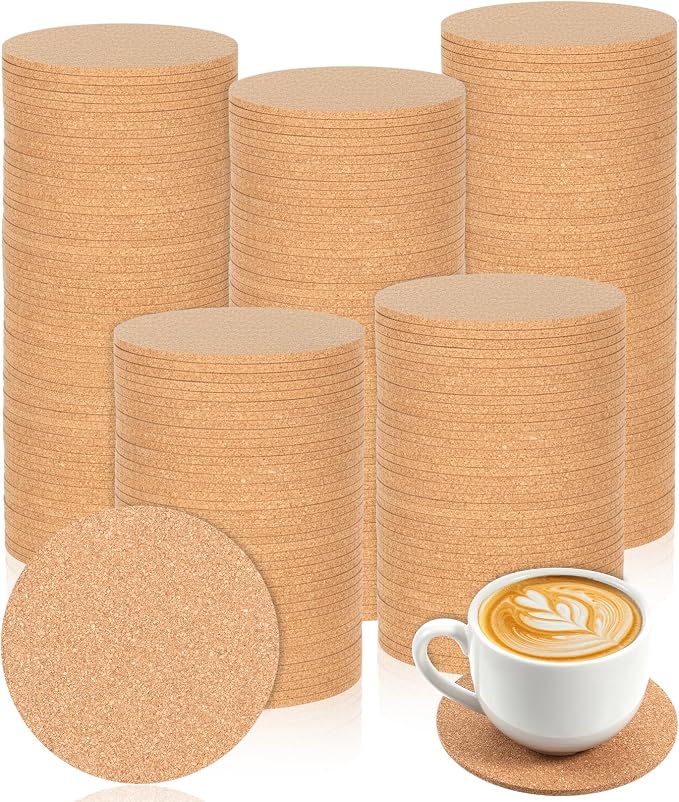 150 Pack Cork Coasters for Drinks, Bulk DIY Blank Coasters for Laser Engraving by Unknown