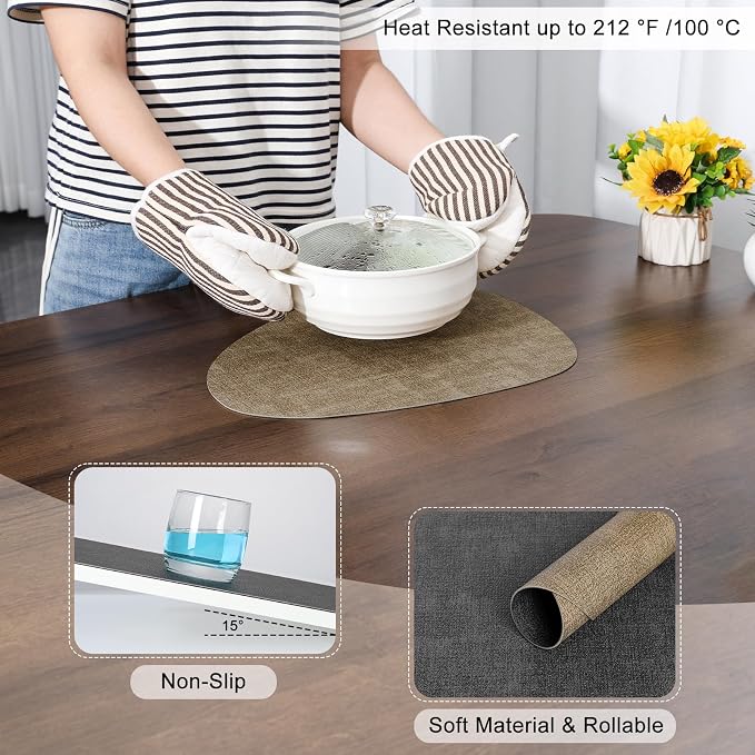Faux Leather Placemats Set of 6, Dual Sided - Image 5