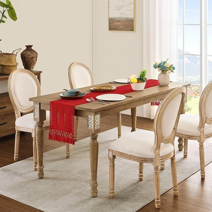 Christmas Table Runner for Red Tassel Home Decor 108 Inches Long, Winter Xmas - Image 6