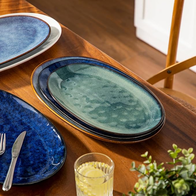 vancasso Ceramic Serving Platters Set of 3, Oval 16/14.7/13.5 Inch Stoneware - Image 7