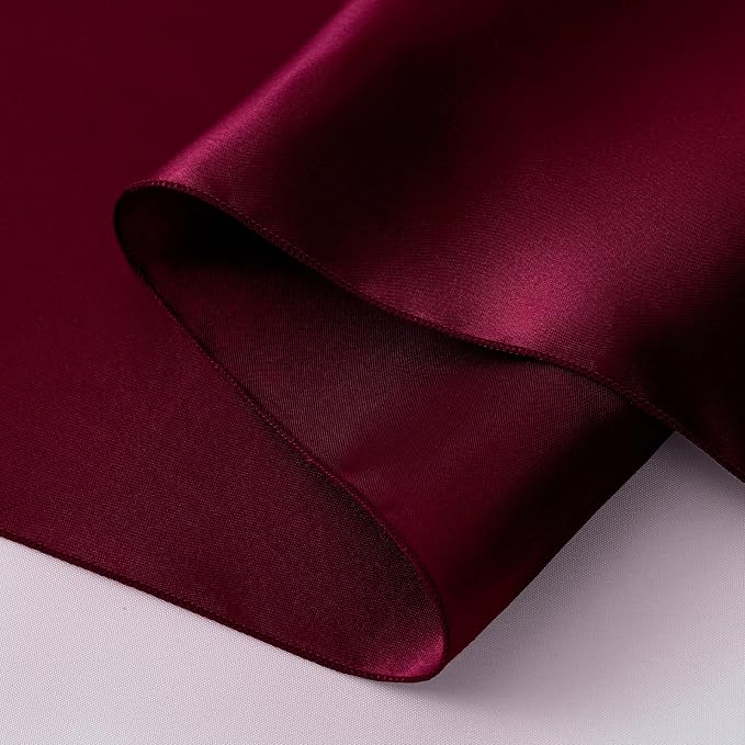Horbaunal 2 Pack Burgundy Satin Table Runner 12 x 108 Inch | Smooth Table - Image 6