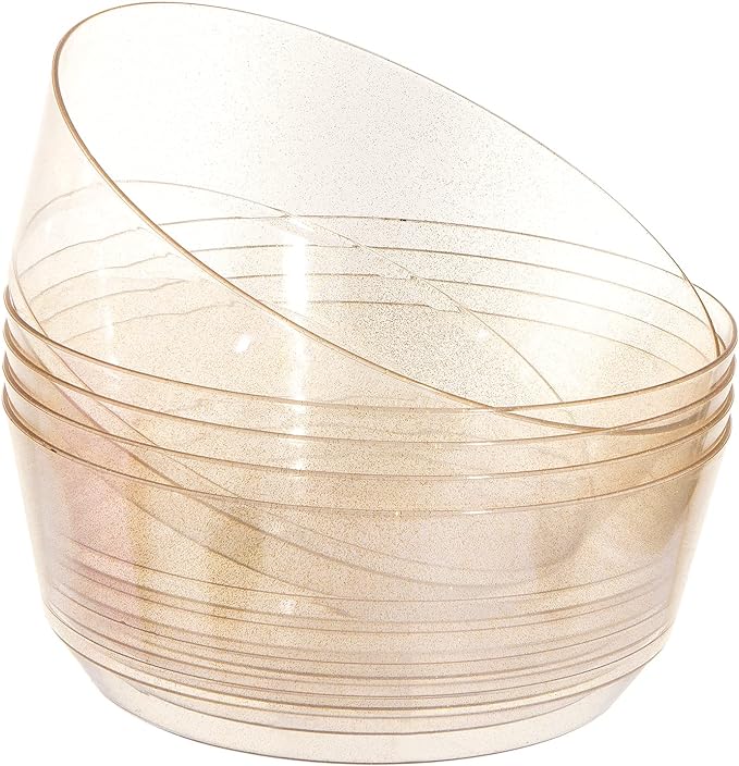 8 Pack Gold Glitter Serving Bowls by Hioasis