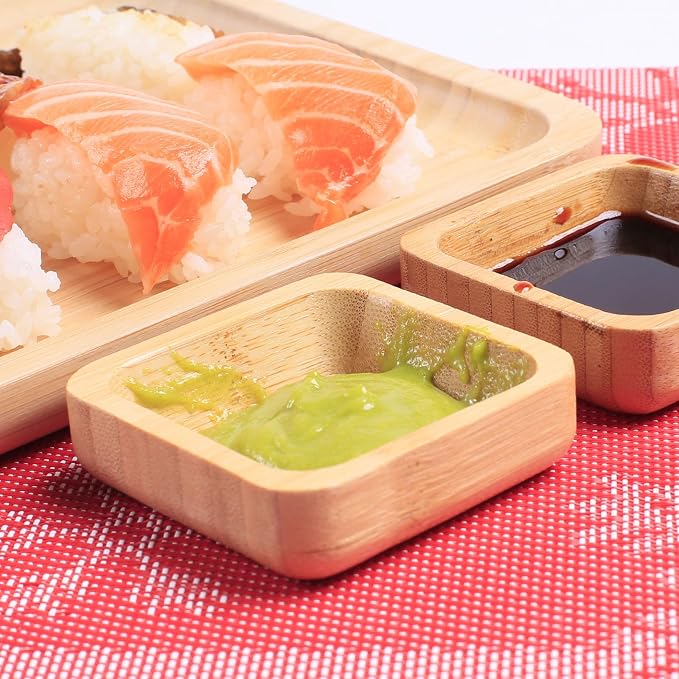 Snack Bowl Set, Small Bamboo Sauce Dish Dipping Bowls - Image 4