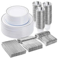 BESTVIP 300PCS Plastic Dinnerware Set, Anniversary, Includes: Dinner Plates by Bestvip