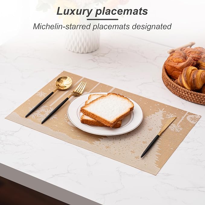 Placemats Set of 4 Washable Indoor | Outdoor Vinyl Place Mats - Image 5