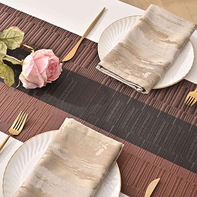 GIVERARE Table Runner, 12x53 in Heat-Resistant Woven Vinyl Long Tabletop - Image 4