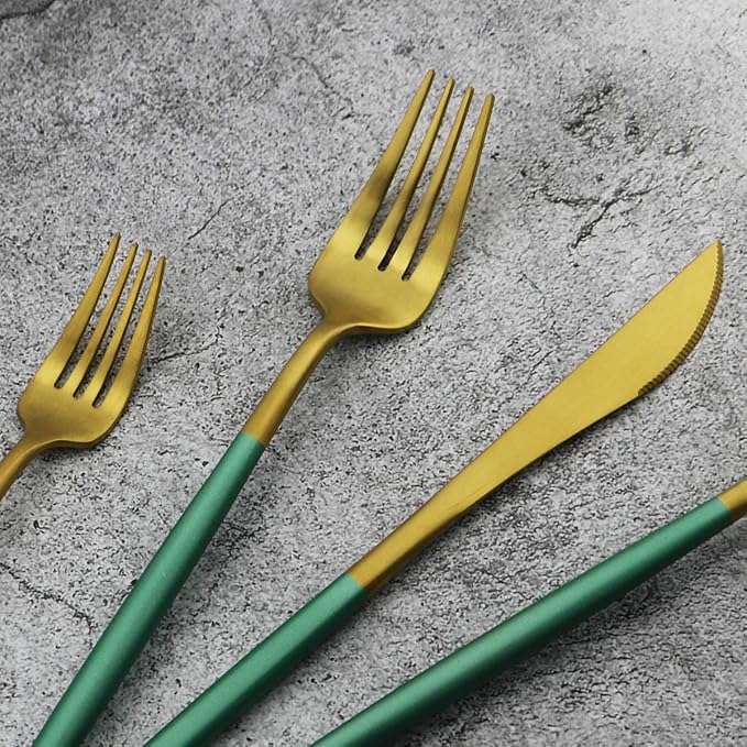 20-Piece 18/10 Stainless Steel Flatware Silverware, Luxury Dinnerware Set - Image 4