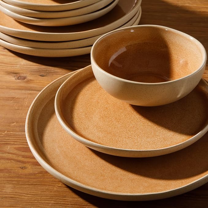 Gibson Elite Manila Bay 12-Piece Stoneware Dinnerware Set, Service - Image 4