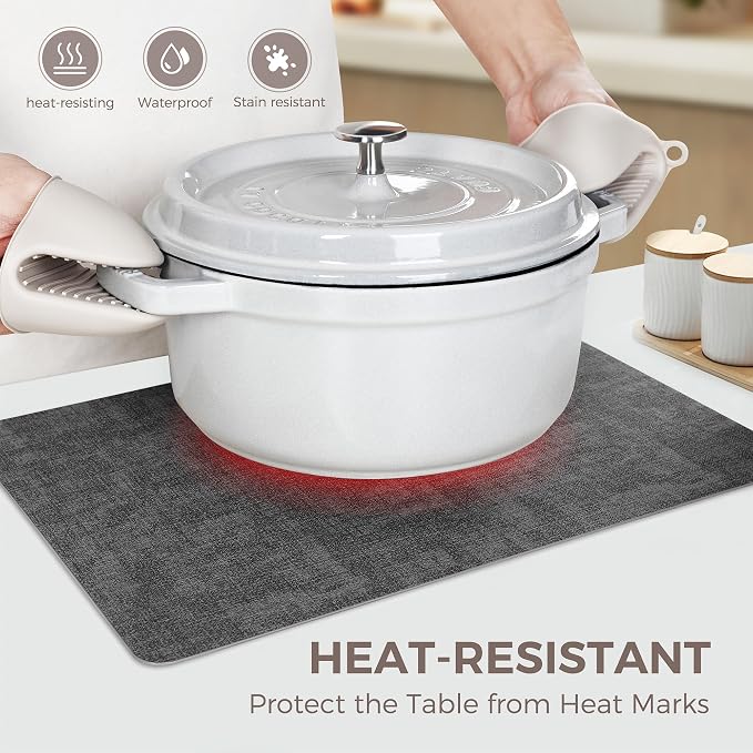 NCUE Vinyl Placemats Set of 4, Heat Resistant, Nonslip Faux Leather Waterproof - Image 2