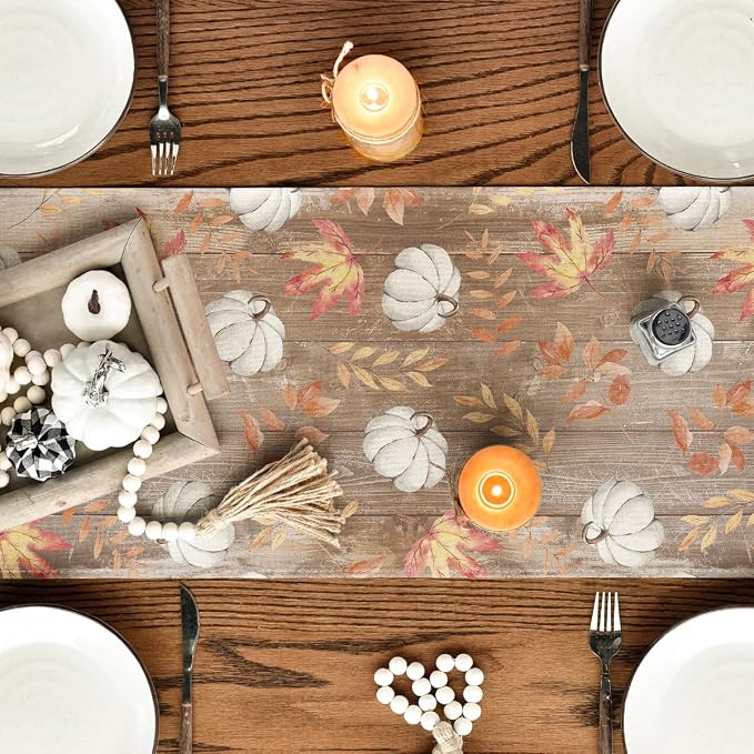 Artoid Mode 210 GSM Fall Table Runner 13x108 Inch Home Party Decor | Pumpkins - Image 7