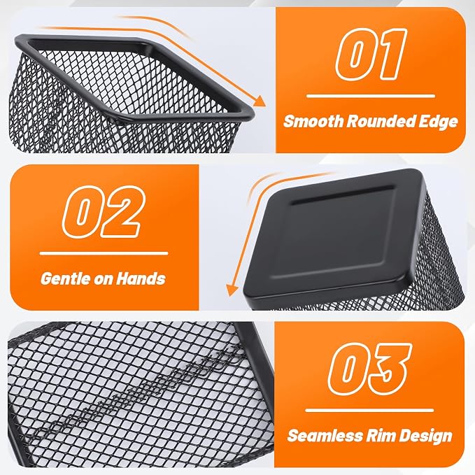 Segarty Square Pen Holder, 3 Pack Black Pen Holder - Image 3